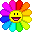 Smile on, rainbow flower!