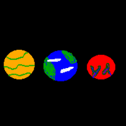 venus earth and mars side by side (starscape)