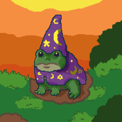 Frog in a wizard hat ×2