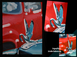 Red/Blue Bird Car Painting (real!)