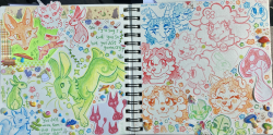 Sketchbook page spread from April