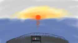 Sunset over the turtle