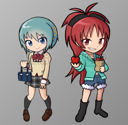 Sayaka and Kyoko