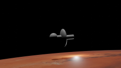 a spacecraft above mars